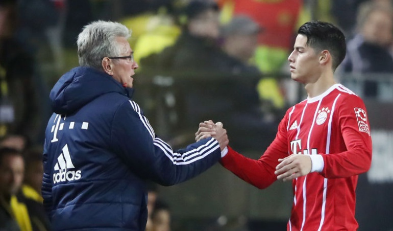 James Rodríguez y el técnico