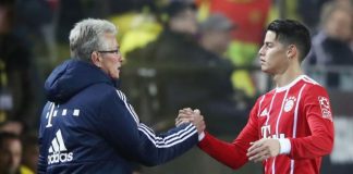 James Rodríguez y el técnico