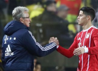 James Rodríguez y el técnico