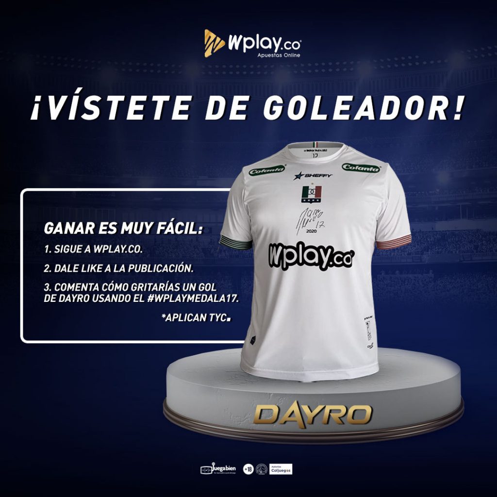 Camiseta Dayro Moreno Sorteo Wplay.co