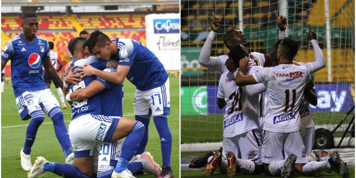 Tolima y Millonarios en el partido de ida de la gran final. Vive este partido con Wplay.co