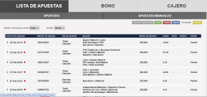 Historial de apuestas 5