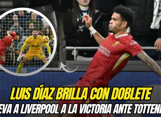 Luis Díaz marca doblete en la victoria de Liverpool