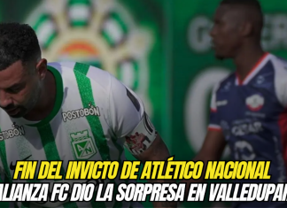 Fin del invicto de Atlético Nacional: Alianza FC dio la sorpresa en Valledupar Atlético Nacional