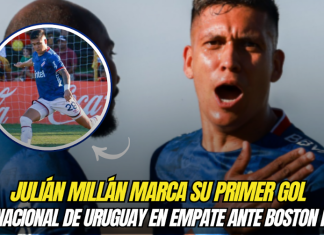 Julián Millán marca su primer gol con Nacional de Uruguay en empate ante Boston River Julián Millán, Nacional de Uruguay