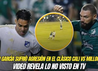 Falcao sufrió agresión en el clásico Cali vs Millonarios Lo que no se vio en televisión. Falcao recibe agresión