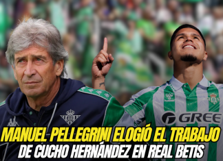 Manuel Pellegrini elogió el trabajo de Cucho Hernández en Real Betis Cucho Hernández