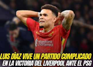 Luis Díaz vive un partido complicado en la victoria del Liverpool ante el PSG Luis Díaz