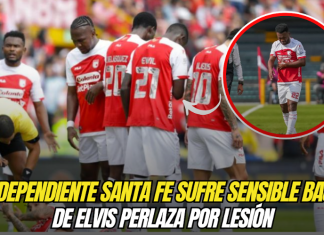 Independiente Santa Fe sufre sensible baja de Elvis Perlaza por lesión Independiente Santa Fe