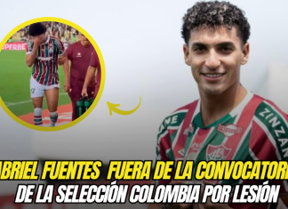 Gabriel Fuentes fuera de la convocatoria de la Selección Colombia por lesión Gabriel Fuentes