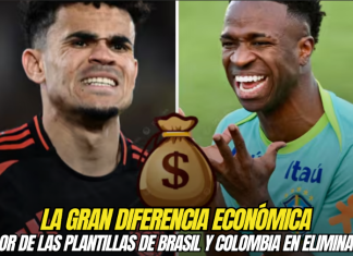 La gran diferencia económica: el valor de las plantillas de Brasil y Colombia en Eliminatorias Brasil y Colombia