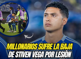 Millonarios sufre la baja de Stiven Vega por lesión en la fecha 17 Millonarios, Stiven Vega