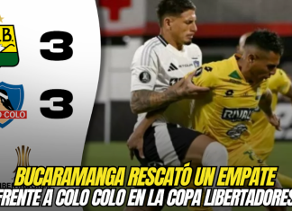 Bucaramanga rescató un empate 3-3 frente a Colo Colo en la Copa Libertadores Copa Libertadores. Atlético Bucaramanga, Colo Colo
