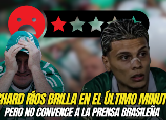 Richard Ríos brilla en el último minuto, pero no convence a la prensa brasileña Richard Ríos