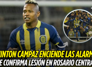 Jáminton Campaz enciende las alarmas: se confirma lesión en Rosario Central Jáminton Campaz