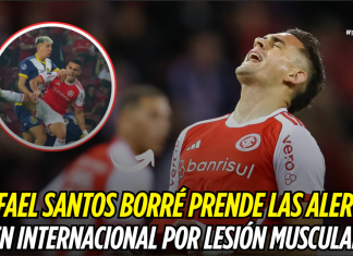 Rafael Santos Borré prende las alertas en Internacional por lesión muscular Rafael Santos Borré