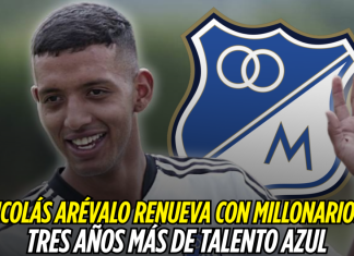 Nicolás Arévalo renueva con Millonarios: tres años más de talento azul Nicolás Arévalo, Millonarios