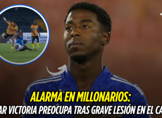Alarma en Millonarios: Dewar Victoria preocupa tras grave lesión en El Campín Millonarios. Dewar Victoria