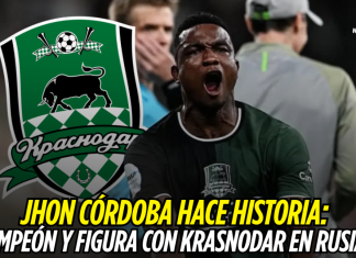 Jhon Córdoba hace historia: campeón y figura con Krasnodar en Rusia Jhon Córdoba