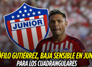 Teófilo Gutiérrez, baja sensible en Junior para los cuadrangulares 2025-I Teófilo Gutiérrez