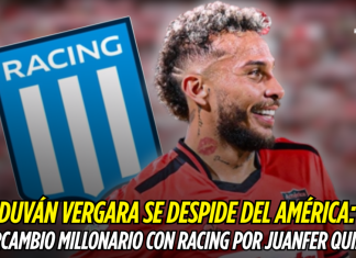 Duván Vergara se despide del América de Cali: Intercambio millonario con Racing por Juanfer Quintero Duván Vergara