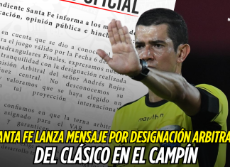 Santa Fe lanza mensaje por designación arbitral del clásico en El Campín Santa Fe es contundente con su comunicado