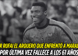 Peter Rufai el arquero que enfrentó a Maradona por última vez fallece a los 61 años Peter Rufai