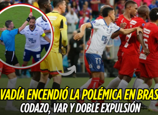 Cavadía encendió la polémica en Brasil: codazo, VAR y doble expulsión Cavadia