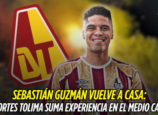 Sebastián Guzmán vuelve a casa: Deportes Tolima suma experiencia en el medio campo Sebastián Guzmán