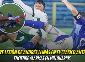 Grave lesión de Andrés Llinás en el clásico ante Cali Andrés Llinás, Millonarios