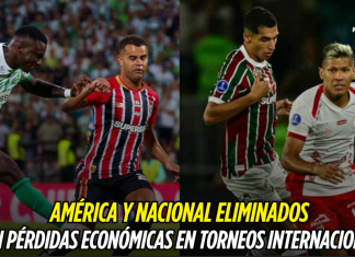 América y Nacional eliminados en los torneos internacionales América de Cali, Atlético Nacional