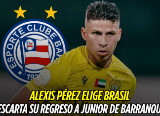 Alexis Pérez opta por Brasil y deja a Junior de lado Alexis Pérez