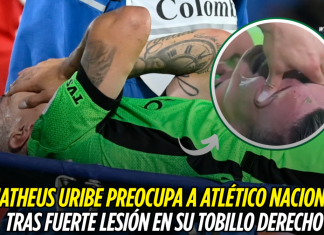 Lesión de Matheus Uribe preocupa a Atlético Nacional Matheus Uribe