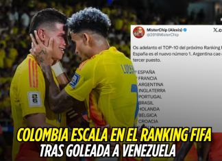 Colombia sube en ranking FIFA tras goleada a Venezuela Selección Colombia