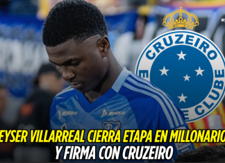 Neyser Villarreal deja Millonarios y firma con Cruzeiro Neyser Villarreal