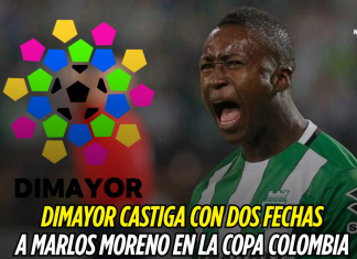 Marlos Moreno, sancionado dos fechas en Copa Colombia Marlos Moreno, Copa Colombia