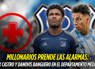 Millonarios en alerta por lesiones de Castro y Banguero Millonarios
