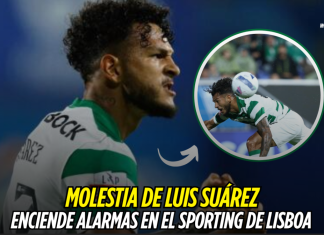 Luis Suárez preocupa al Sporting tras sufrir molestia Luis Suárez
