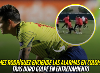 James Rodríguez preocupa tras golpe en entrenamiento James Rodríguez