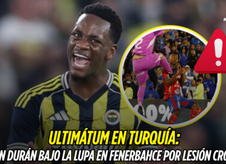 Jhon Durán, en duda en Fenerbahce por lesión crónica Jhon Durán