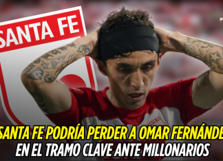 Santa Fe sin Omar Fernández: posible baja ante Millonarios Santa Fe