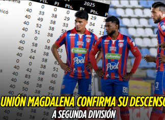 Unión Magdalena desciende a la segunda división Unión Magdalena