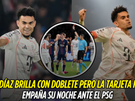 Luis Díaz: doblete y tarjeta roja ante el PSG Luis Díaz, Bayern de Múnich