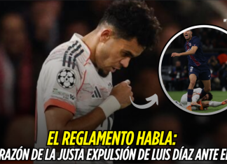 Luis Díaz y la regla que avala su roja ante el PSG Luis Díaz, Bayern de Múnich