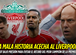Liverpool enfrenta récord negativo: Slot bajo presión Liverpool