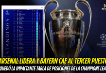 Arsenal lidera y Bayern cae en nueva tabla de Champions Arsenal, Champions League