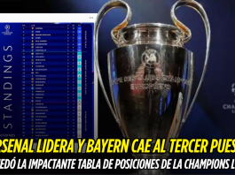 Arsenal lidera y Bayern cae en nueva tabla de Champions Arsenal, Champions League