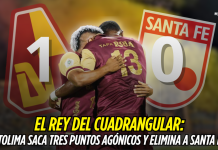 Tolima, el rey: tres puntos agónicos eliminan a Santa Fe Deportes Tolima