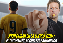 Jhon Durán enfrenta una posible sanción Jhon Durán