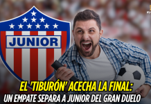Junior, a un empate de la gran final 2025-II Junior de Barranquilla